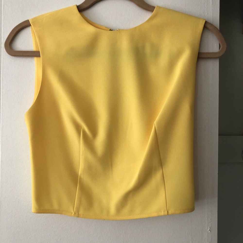 Alice & Olivia Yellow Crop Top